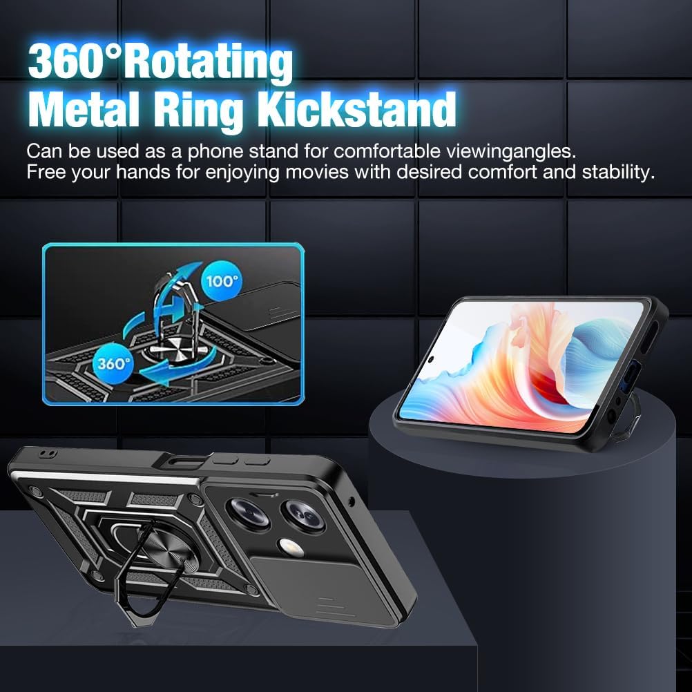 Oppo A79 Hoesje - Zwart - Armor Kickstand Back Cover