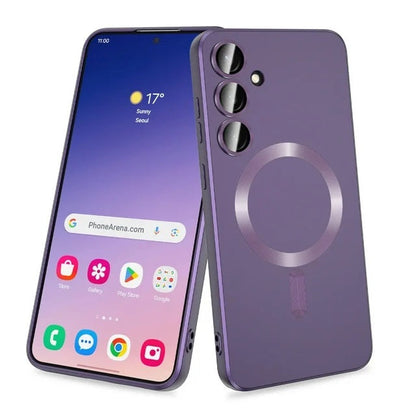 Samsung Galaxy S24 Hoesje - Paars - Matte Siliconen MagSafe Back Cover