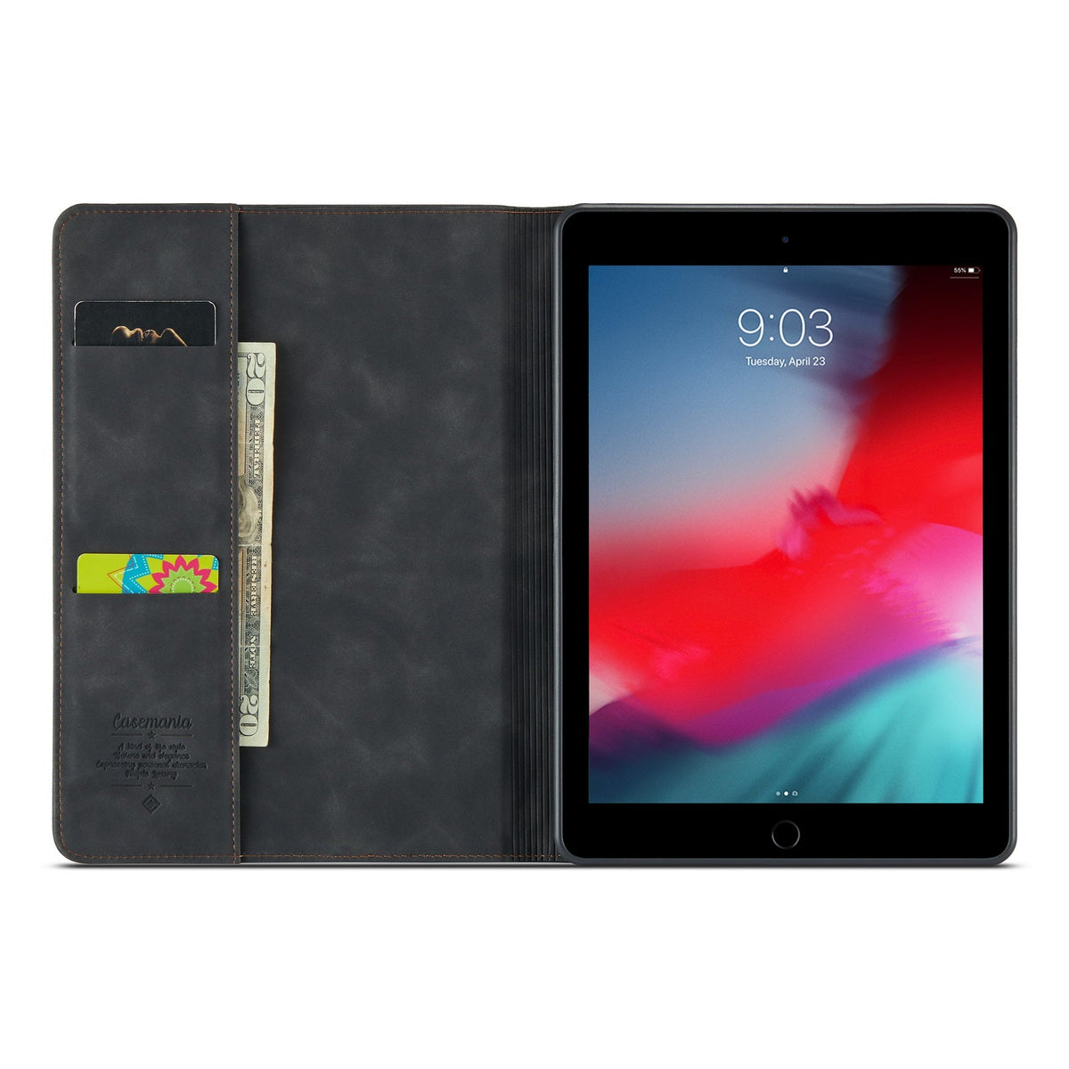 Apple iPad 9 10.2 (2021) Tablethoes - Charcoal Gray - Draaibare Bookcase