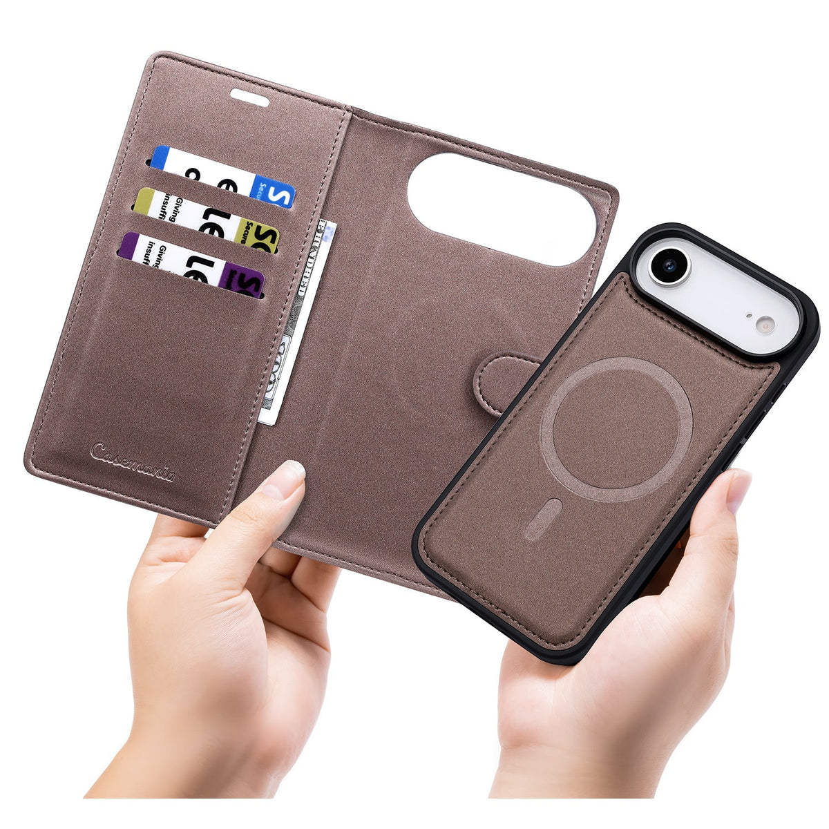 Apple iPhone Air Case - Mocha Brown - 2-in-1 Velvet Wallet Case