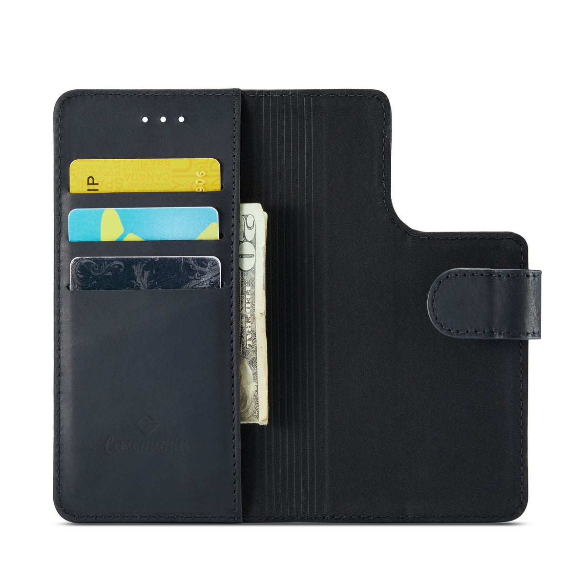 Apple iPhone 15 Plus Hoesje - Charcoal Gray - Echt Leren 2 in 1 MagSafe Bookcase