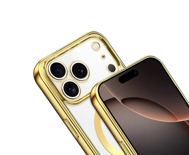 Apple iPhone 17 Pro Max Case - Gold - Silicone MagSafe Back Cover with Phone Strap