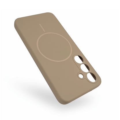 Samsung Galaxy S25 Hoesje - Beige - Liquid Siliconen MagSafe Back Cover