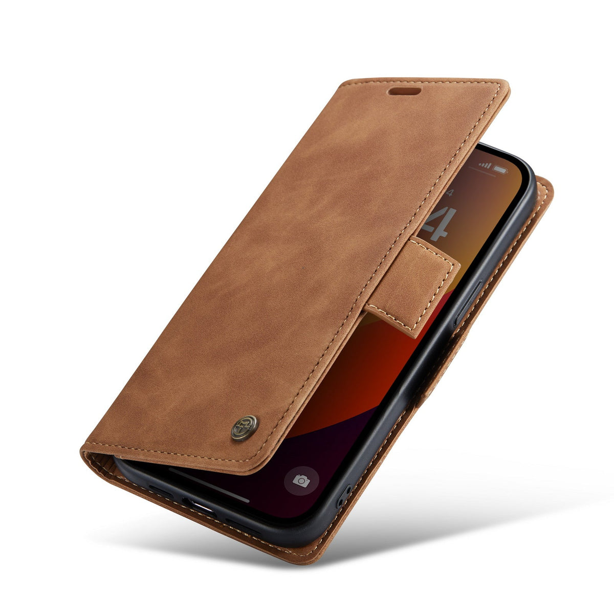 iPhone 15 Pro Hoesje - Sienna Brown - MagSafe Bookcase