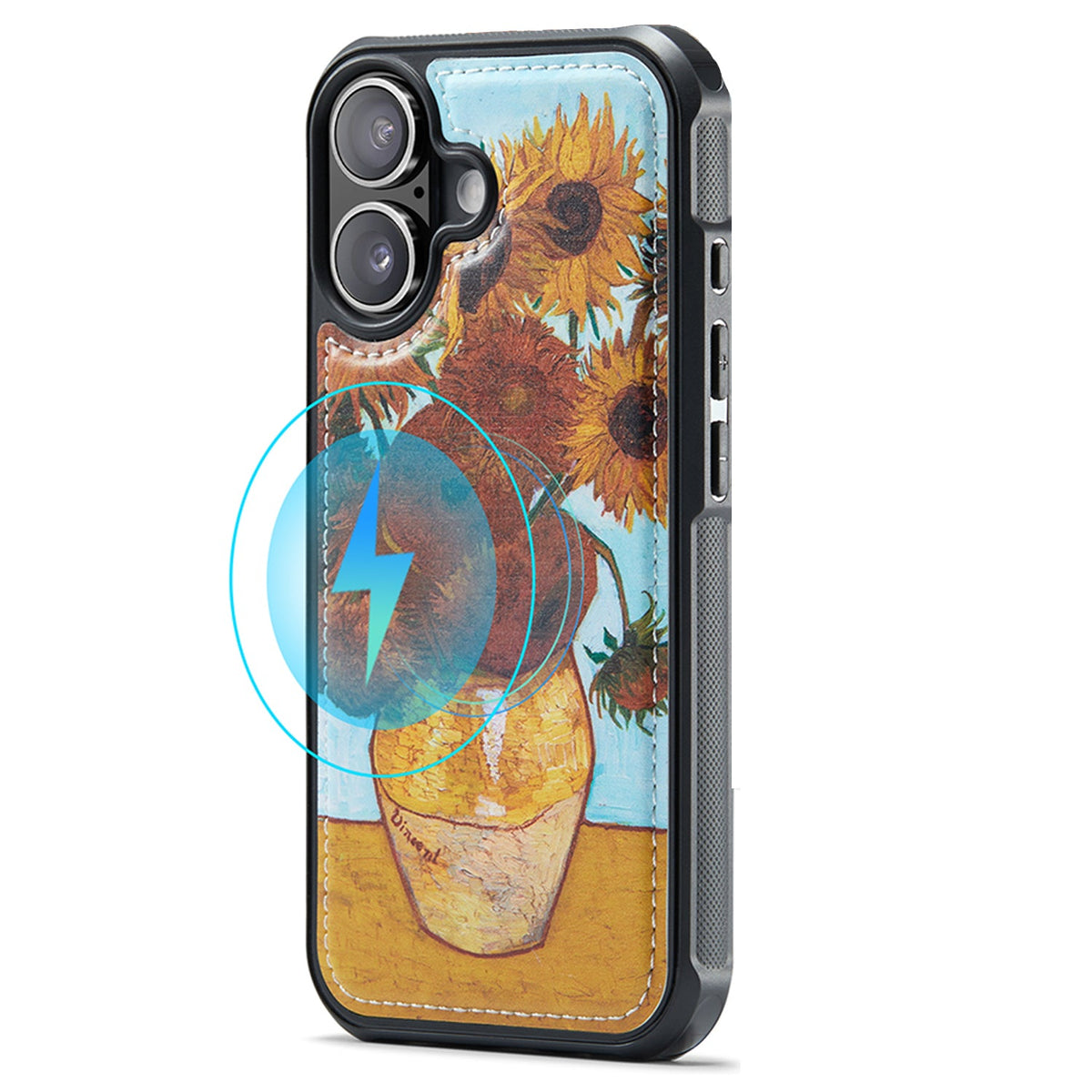 Apple iPhone 17 Hoesje - Zonnebloemen - Kunstleer MagSafe Back Cover