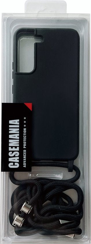 Samsung Galaxy S22 Hoesje - Zwart - Siliconen Back Cover met Telefoonkoord