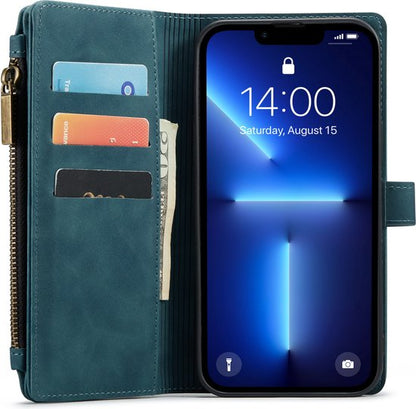 Apple iPhone 13 Pro Max Hoesje - Emerald Green - Luxe Bookcase met Rits