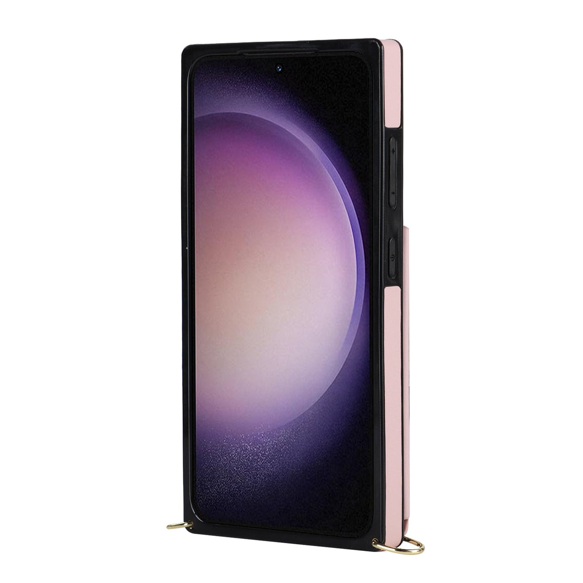 Samsung Galaxy S24 Hoesje - Roze - Luxe Back Cover met Telefoonkoord en Rits