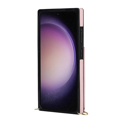 Samsung Galaxy S24 Hoesje - Roze - Luxe Back Cover met Telefoonkoord en Rits