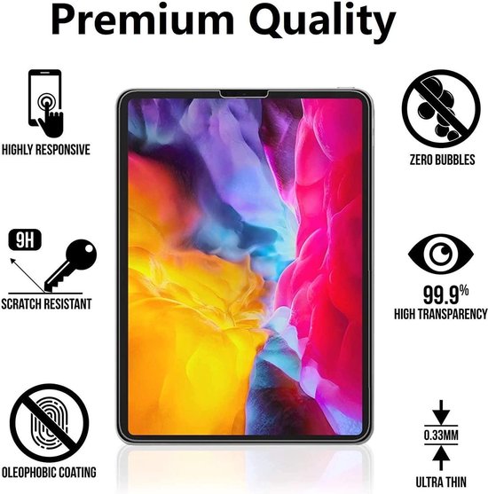 Apple iPad Air 4 10.9 (2020) Screenprotector - Full Cover - 2 Stuks