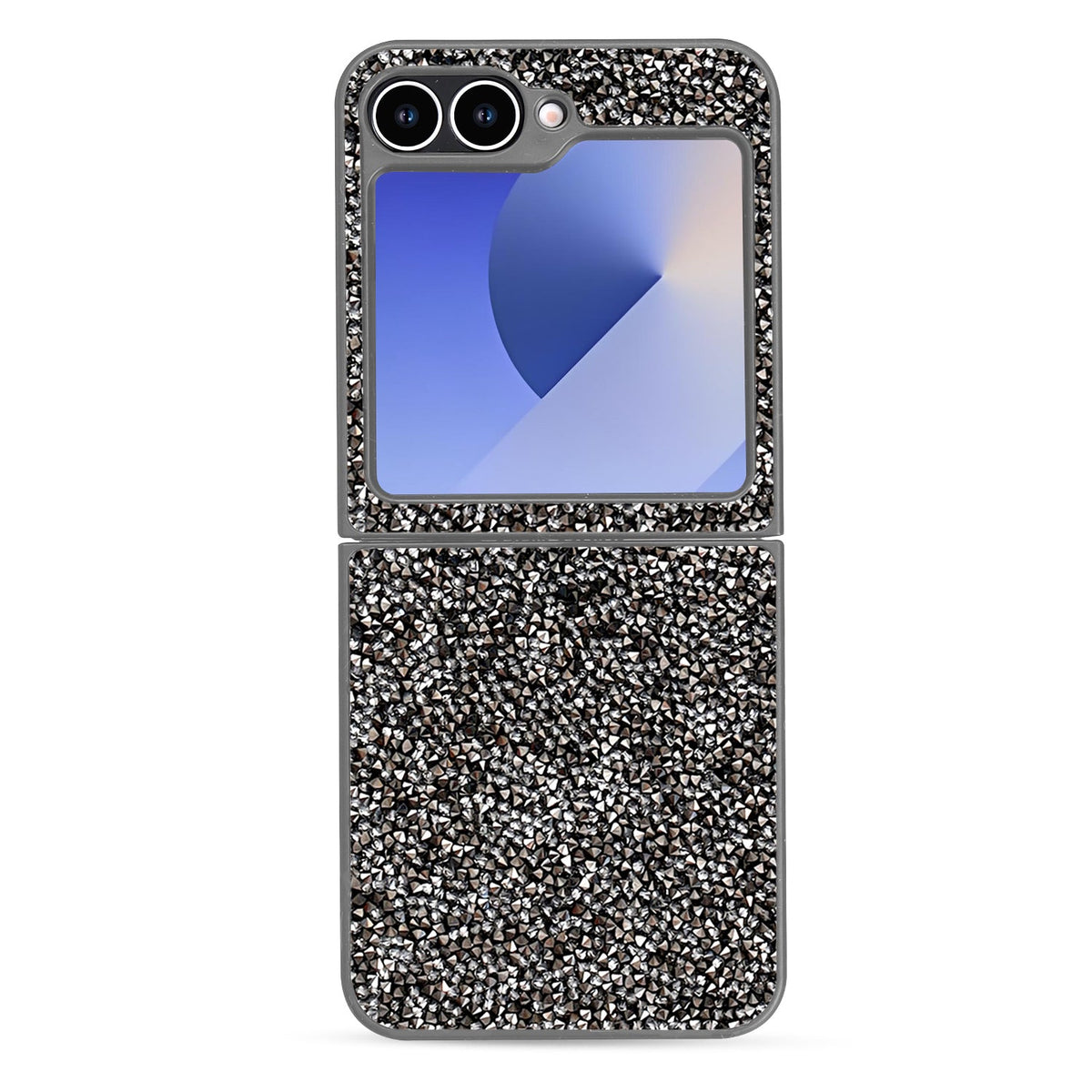 Samsung Galaxy Z Flip 6 Hoesje - Zilver - Diamant Glitter Back Cover