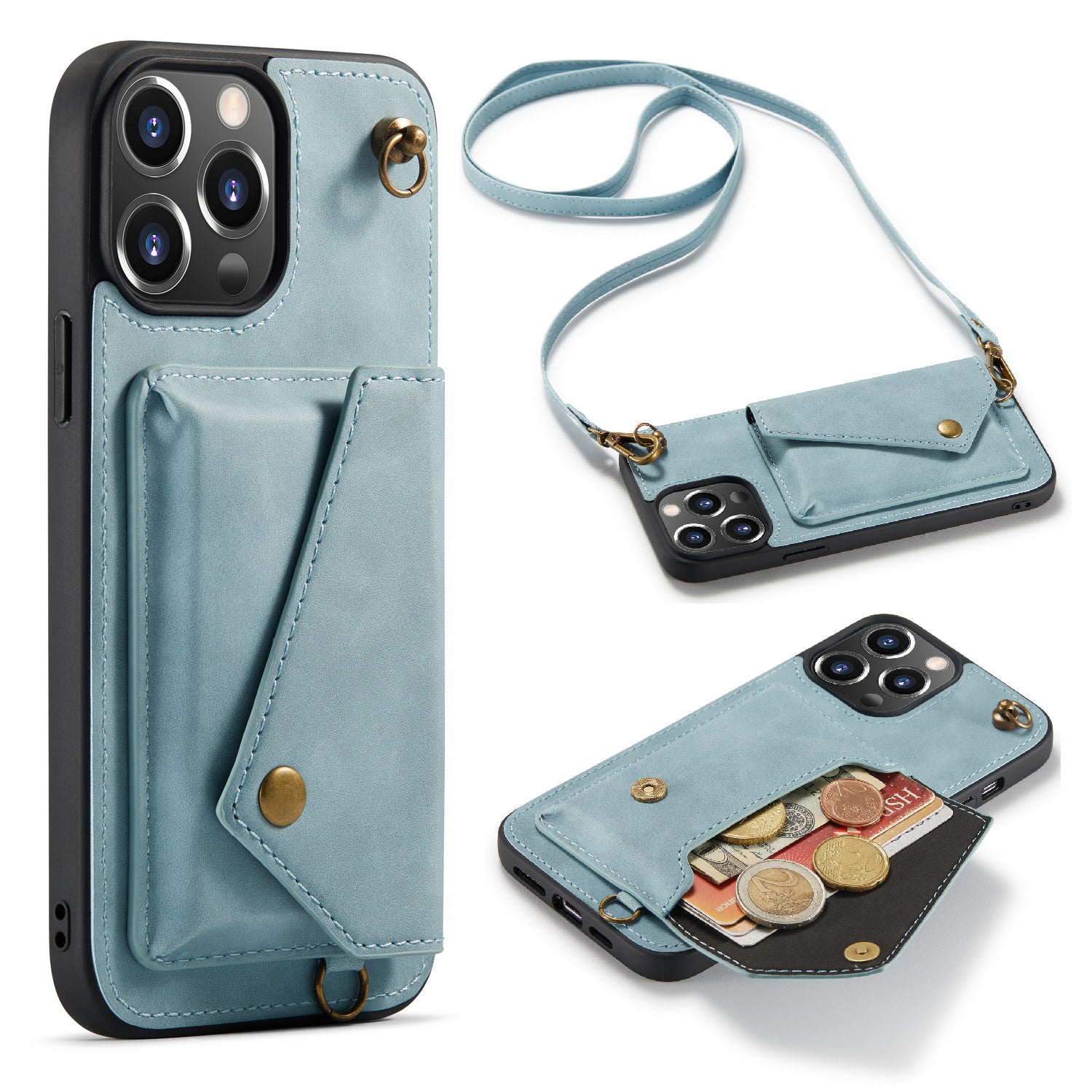 Vesta | Crossbody Wallet Case | Aqua Blue