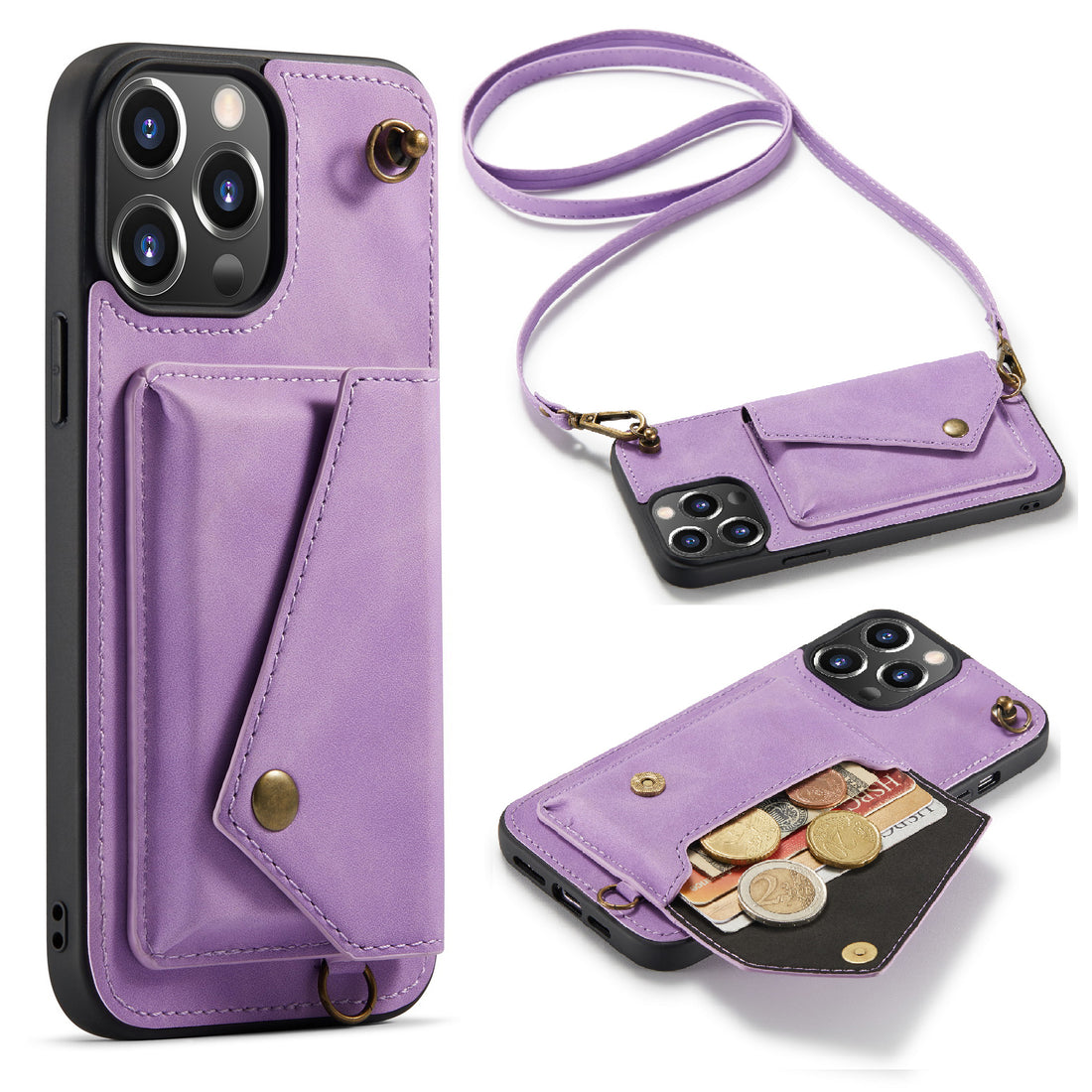 Vesta | Crossbody Wallet Case | Bright Lila
