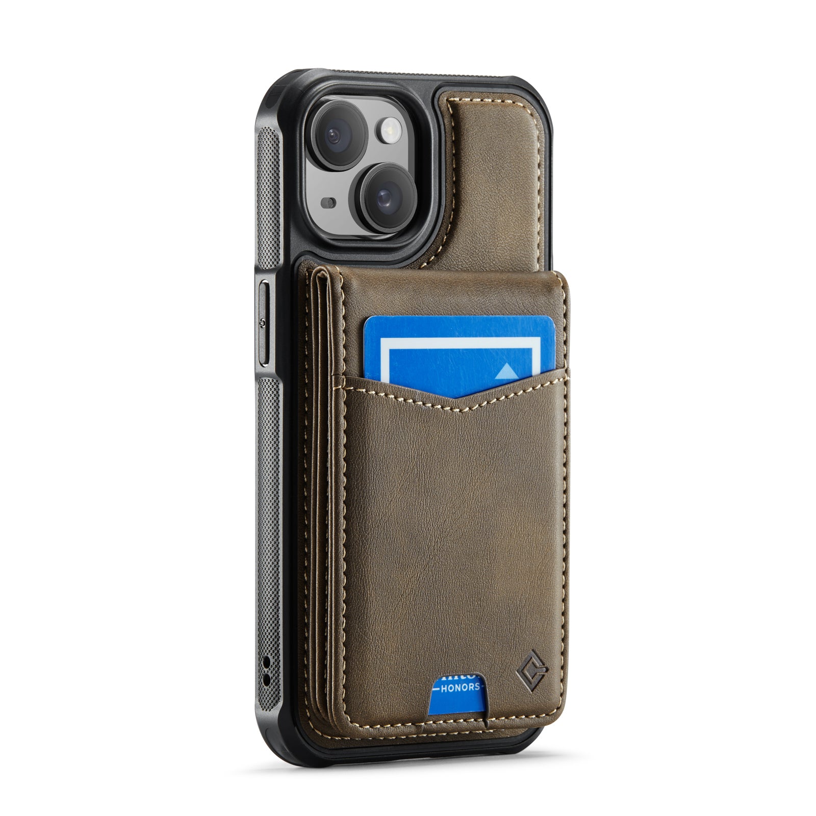 Hochwertige 2-in-1-Rückseite | Abnehmbarer Ständer mit Brieftaschenfunktion | für Apple iPhone