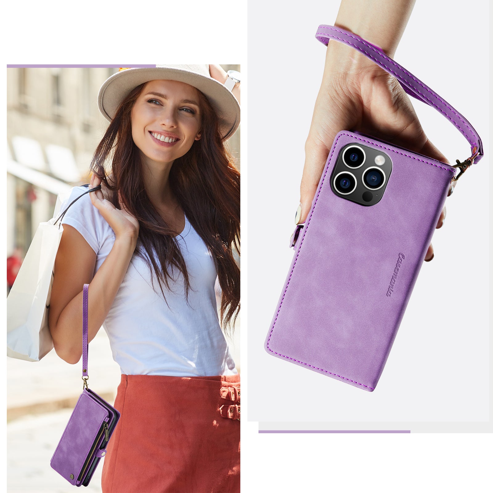 DECA | Portemonnee Book Case met Extra Vakken | Bright Lila