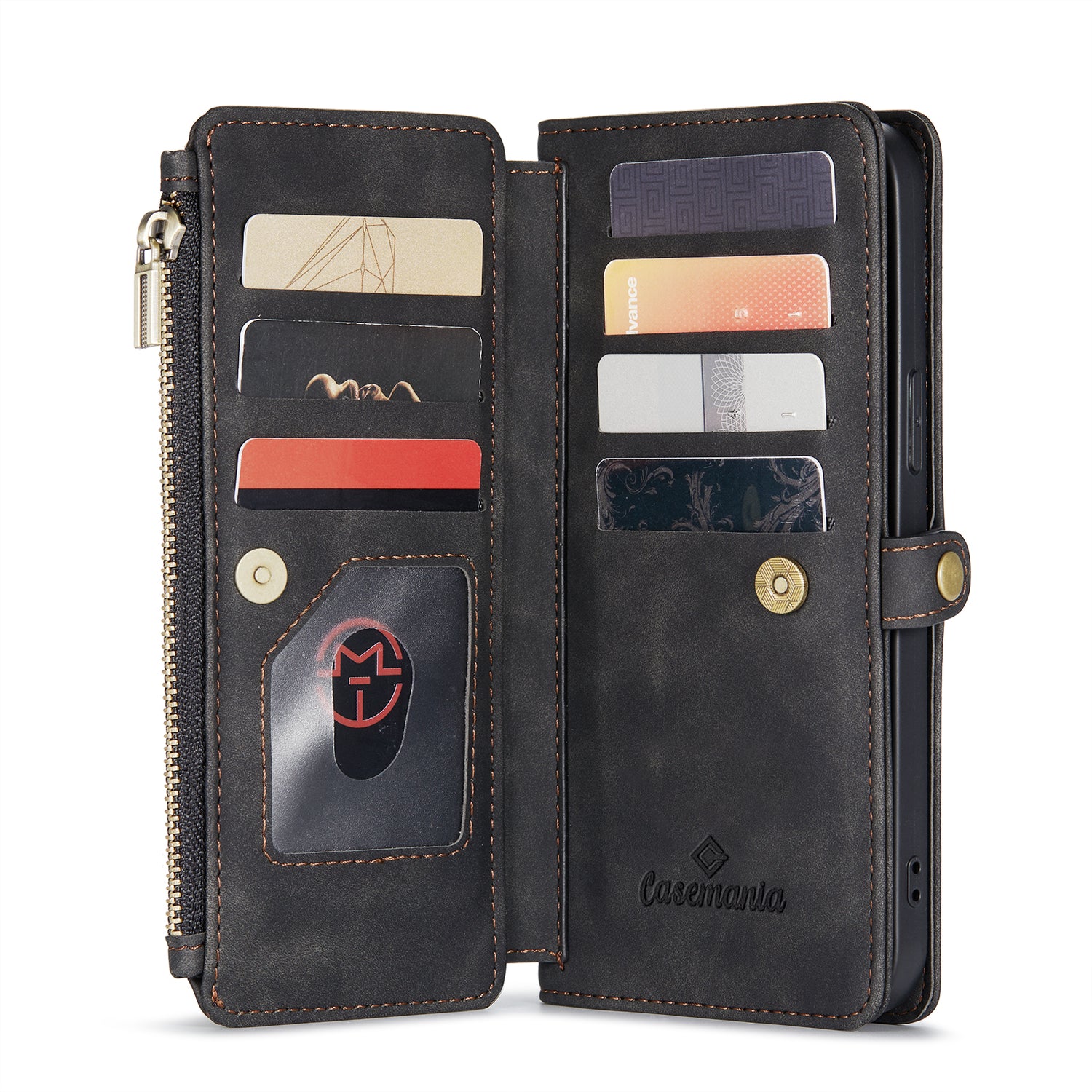 DECA | Portemonnee Book Case met Extra Vakken | Charcoal Gray