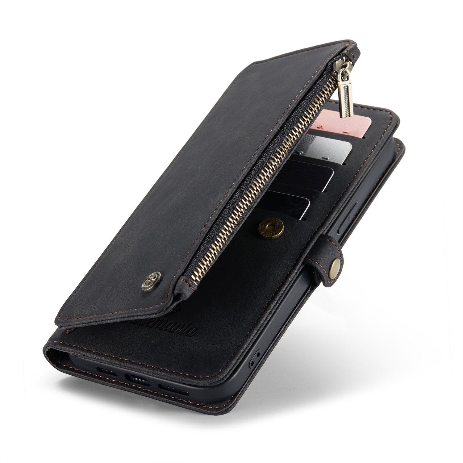 DECA | Portemonnee Book Case met Extra Vakken | Charcoal Gray