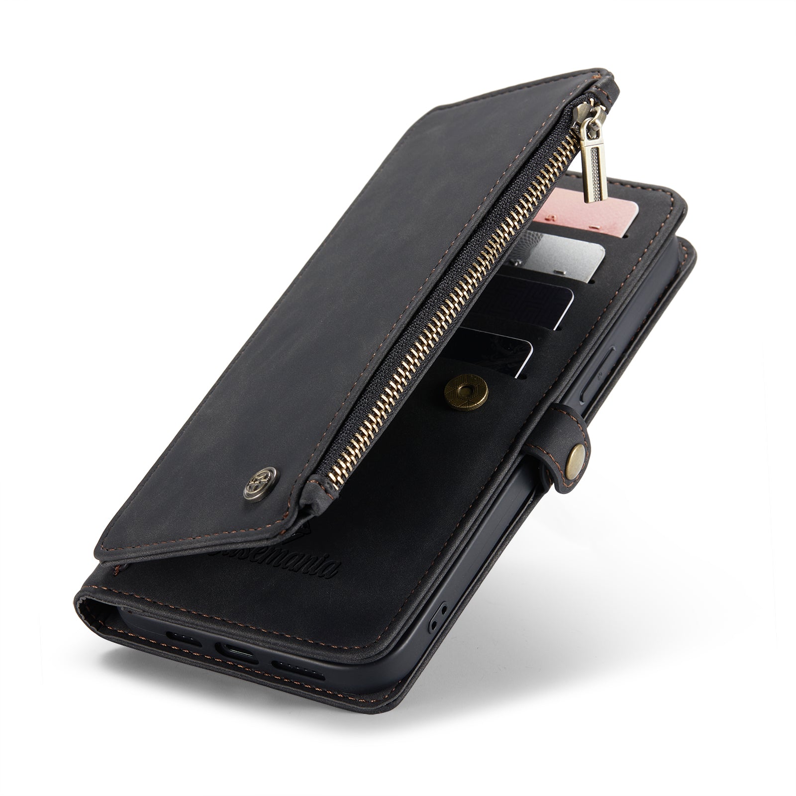 DECA | Portemonnee Book Case met Extra Vakken | Charcoal Gray