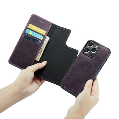 Snap Leather+ | MagSafe-Compatibel Leren 2-in-1 Bookcase | Deep Purple