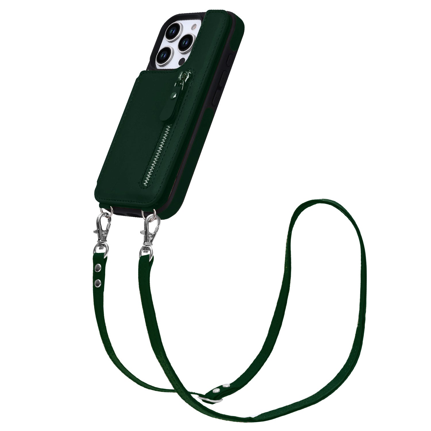 Luna | Crossbody Back Cover met Rits | Emerald Green